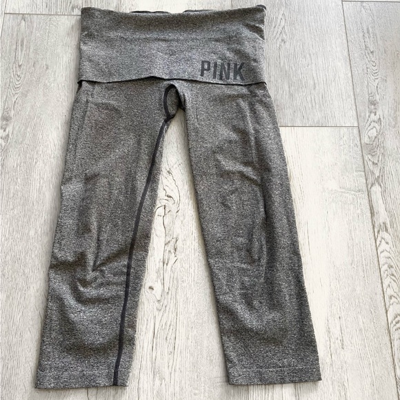 PINK | Fold over yoga capris - Picture 2 of 3